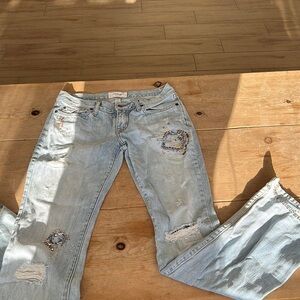 Abercrombie & Fitch sequin beaded Vintage Jeans.